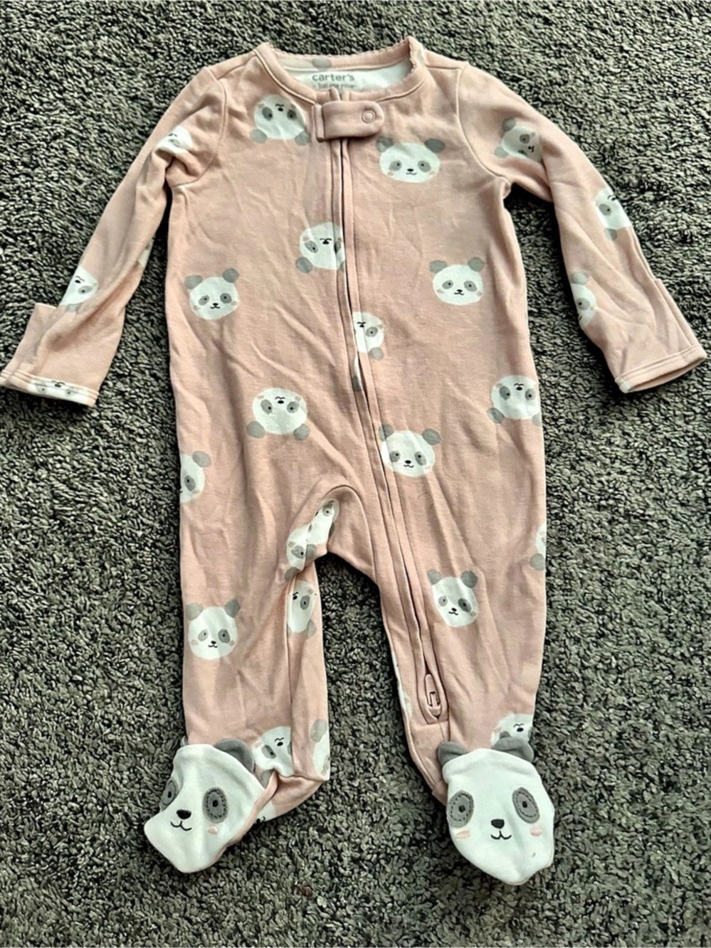 Carter's Baby Pink Panda Footie Size 3M